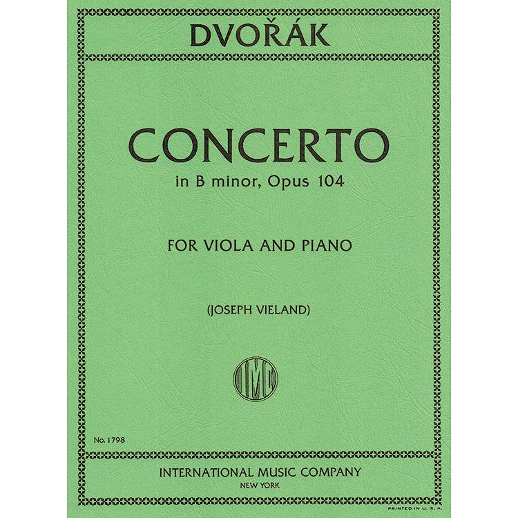 Cello Concerto In B Minor Op Transposed For Viola Antonin Dvorak