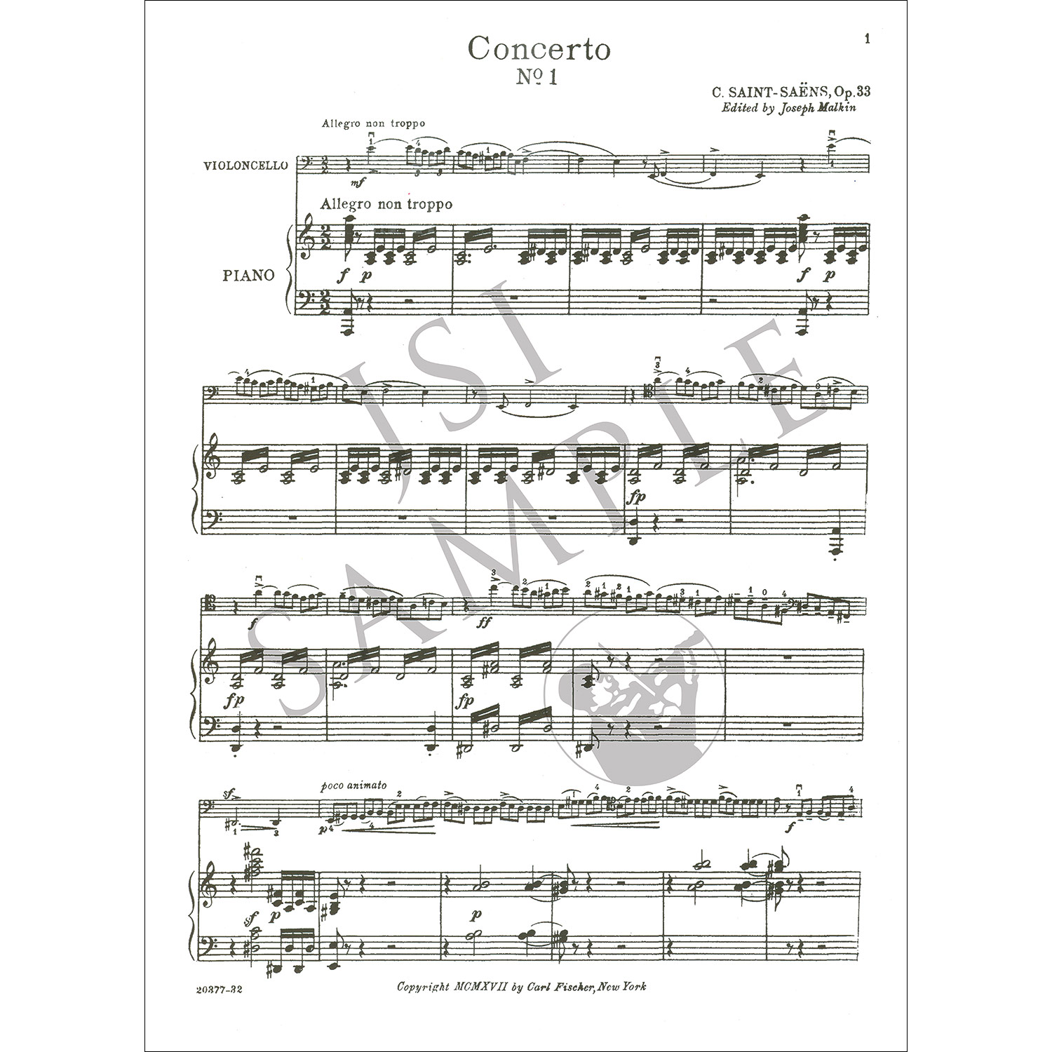 Saint-Saens Piano Concertos Nos. 2 and 4 in Full Score