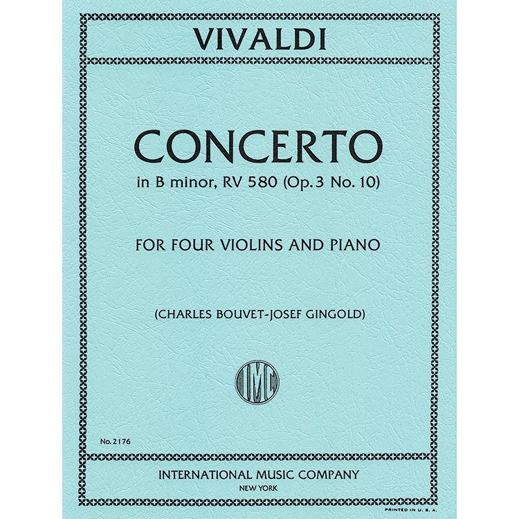 Concerto In B Minor, Op.3 No. 10, RV 580, 4 Violins; Antonio Vivaldi ...