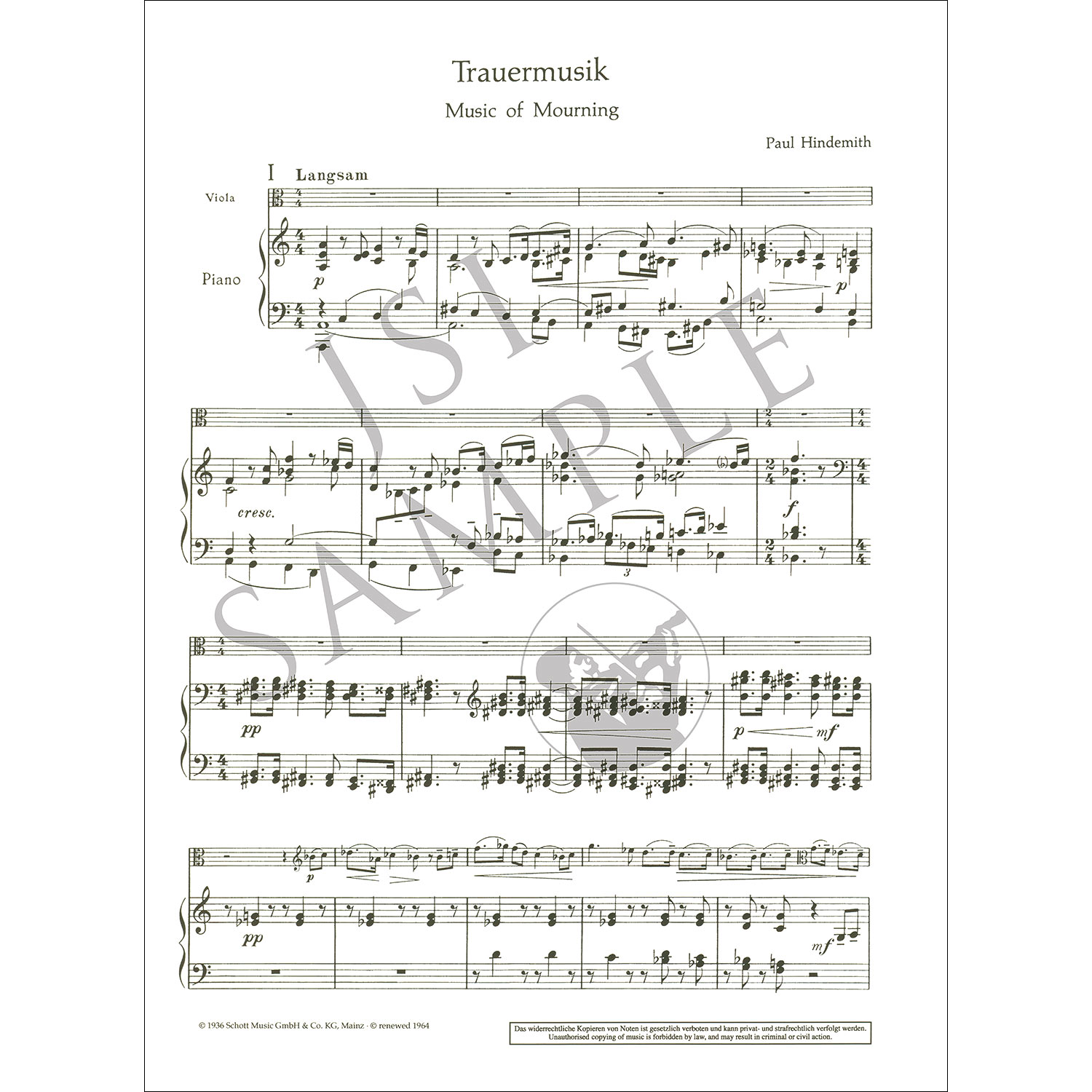 Hindemith trauermusik score pdf