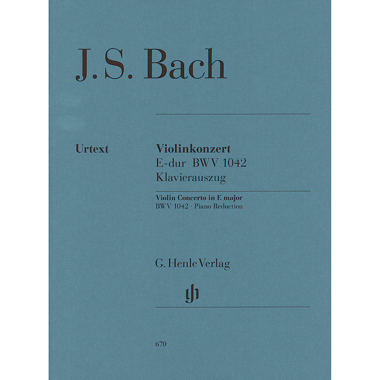 Concerto In E Major, BWV 1042 For Violin And Piano (urtext); Johann ...