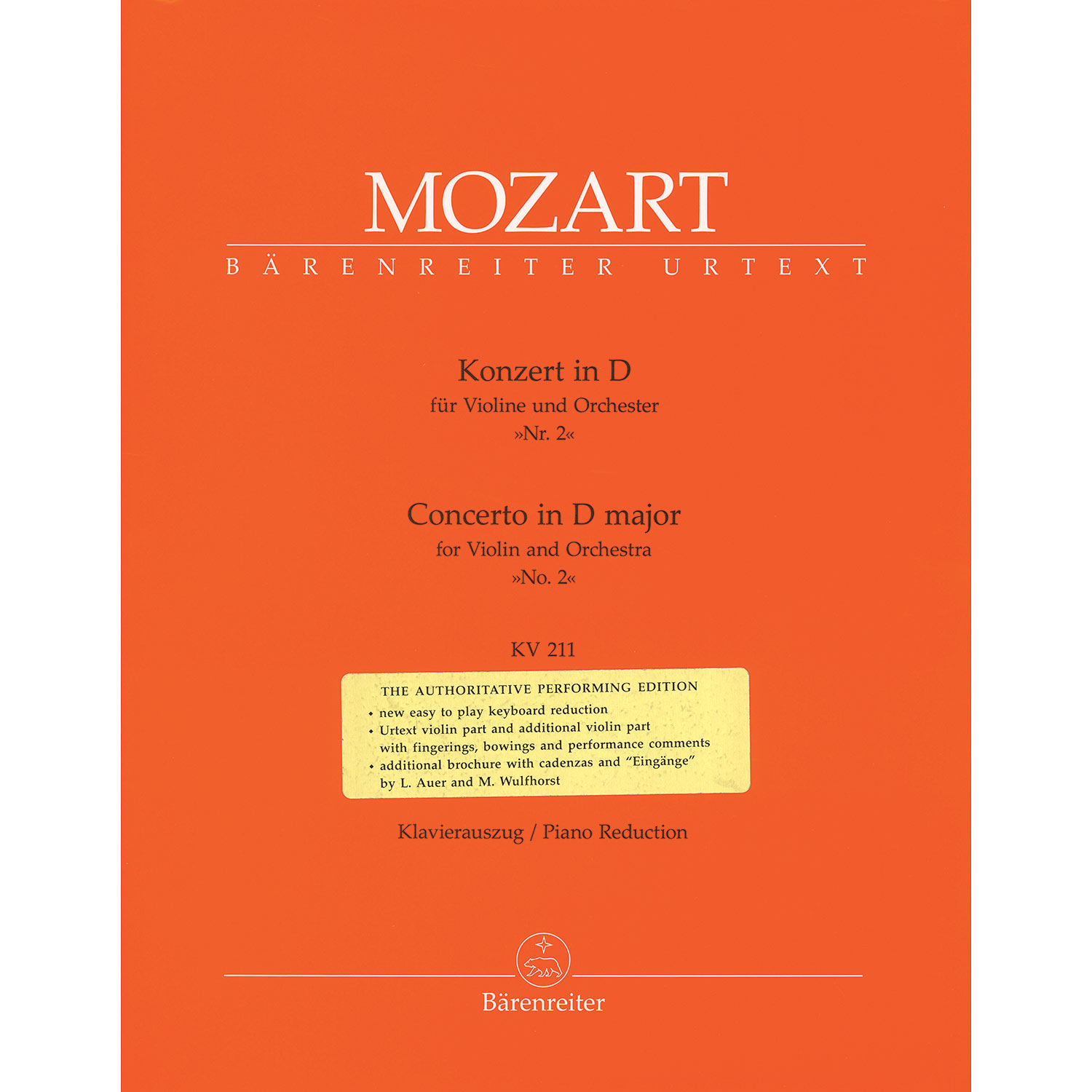 Concerto No 2 In D Major K211 For Violin And Piano Urtext Wolfgang Amadeus Mozart 0928