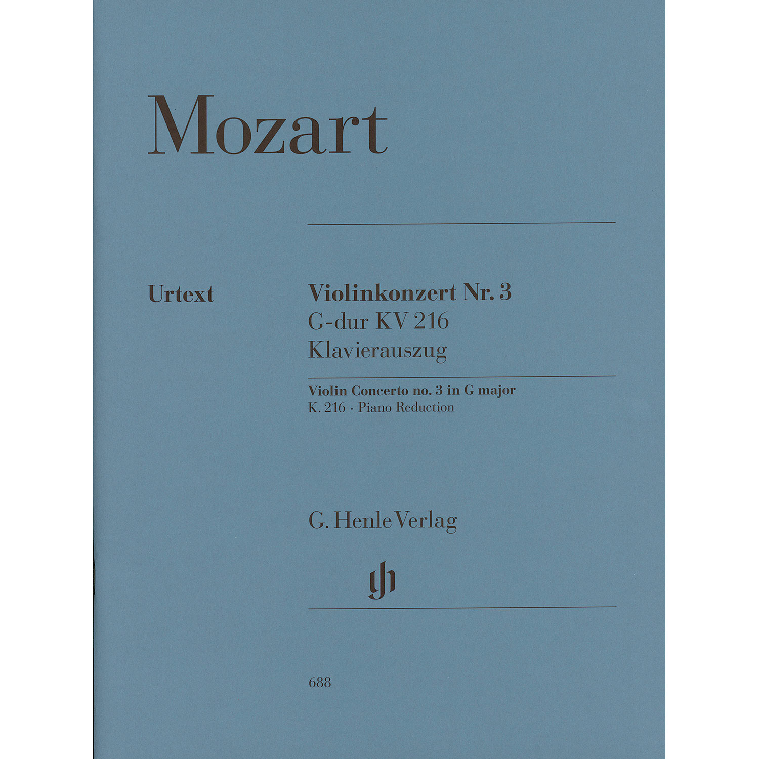 Concerto No. 3 in G Major, K.216, for violin and piano (urtext ...