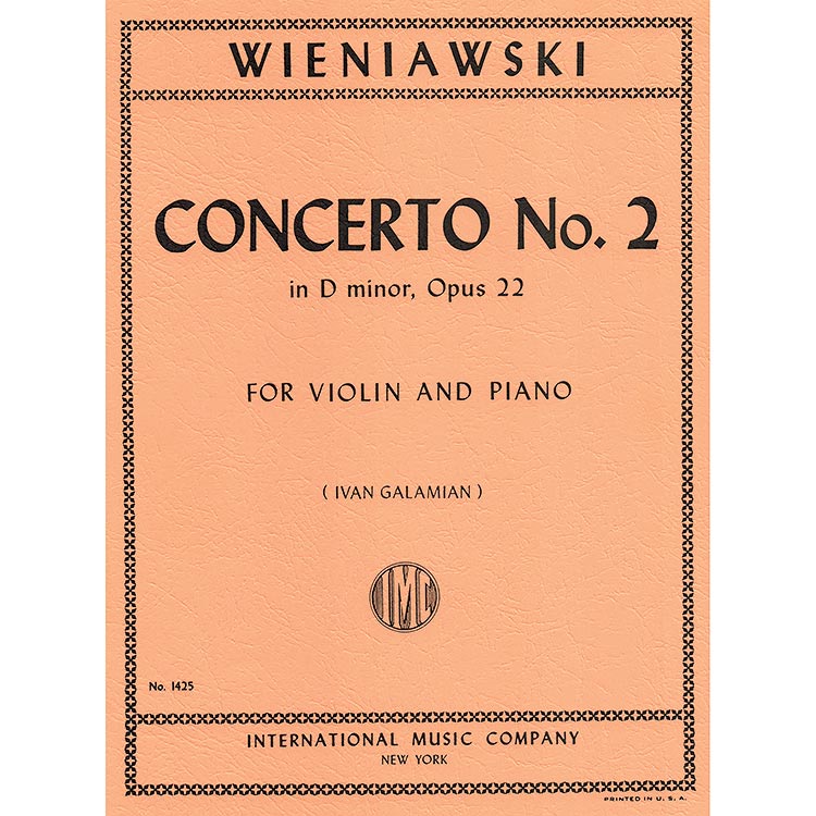 Concerto No 2 In D Minor Op 22 Violin And Piano Henryk Wieniawski International Johnson 0759