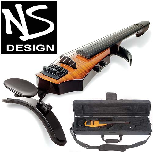 NS Design WAV-5 Electric 5-String Amberburst Violin with Custom Case