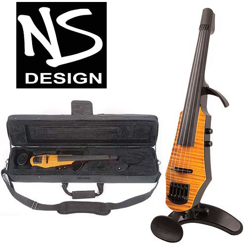 NS Design WAV-5 Electric 5-String Amberburst Violin with Custom Case