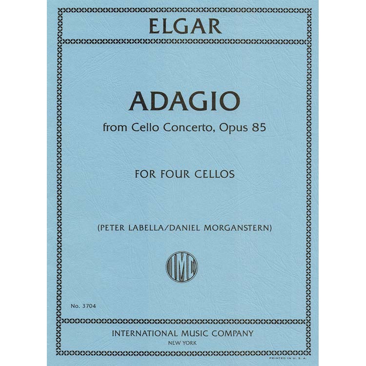 Adagio from Cello Concerto, op. 85, for 4 cellos; Edward Elgar  (International Music Company)