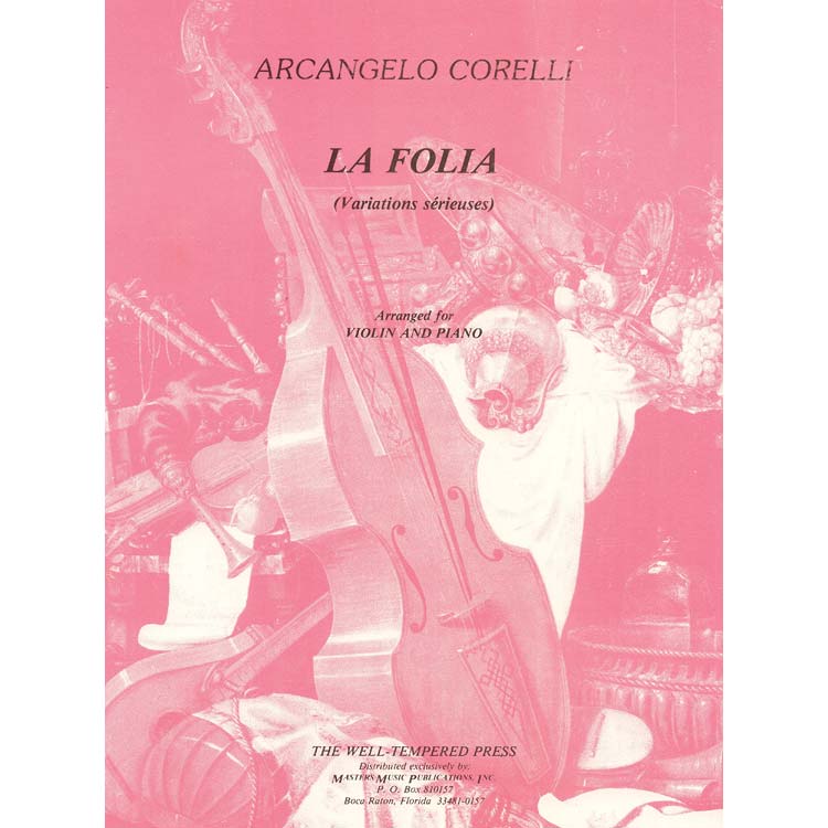 Sonata La Folia Violin And Piano Variations Serieuses Arcangelo Corelli Masters Music - 