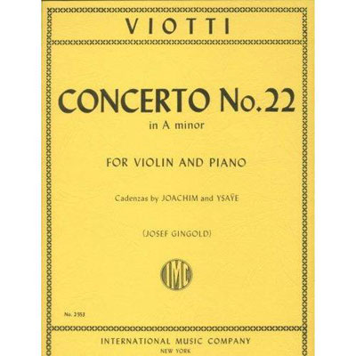 Concerto No. 22 In A Minor, For Violin And Piano; Giovanni Viotti ...